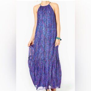 Lilly Pulitzer: Alessandra Maxi Dress Blue Flare Growl Prowl